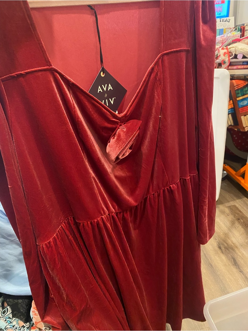 Ava & Viv Burgundy Velvet Dress